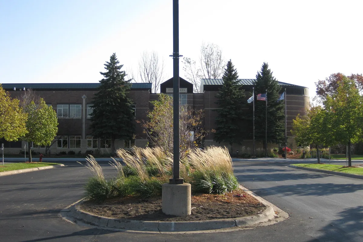 The exterior of Woodbury City Hall in Woodbury, Minnesota